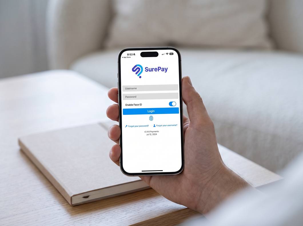 Biometric sign-in on the SurePay app.